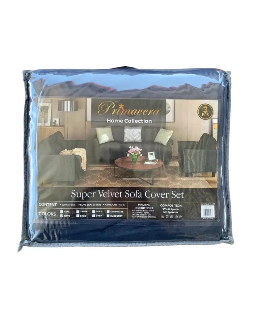 Set de Cobertores Para Sofá Azul Navy Primavera Luxury
