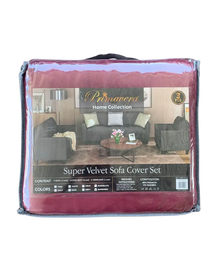 Set de Cobertores Para Sofá Burgundy Primavera Luxury