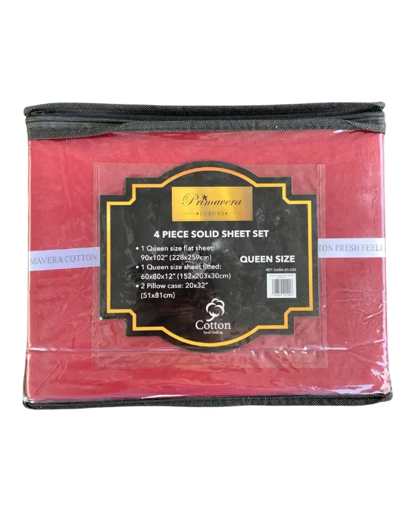 Sábanas Rojo Primavera Luxury - Tamaño Queen.
