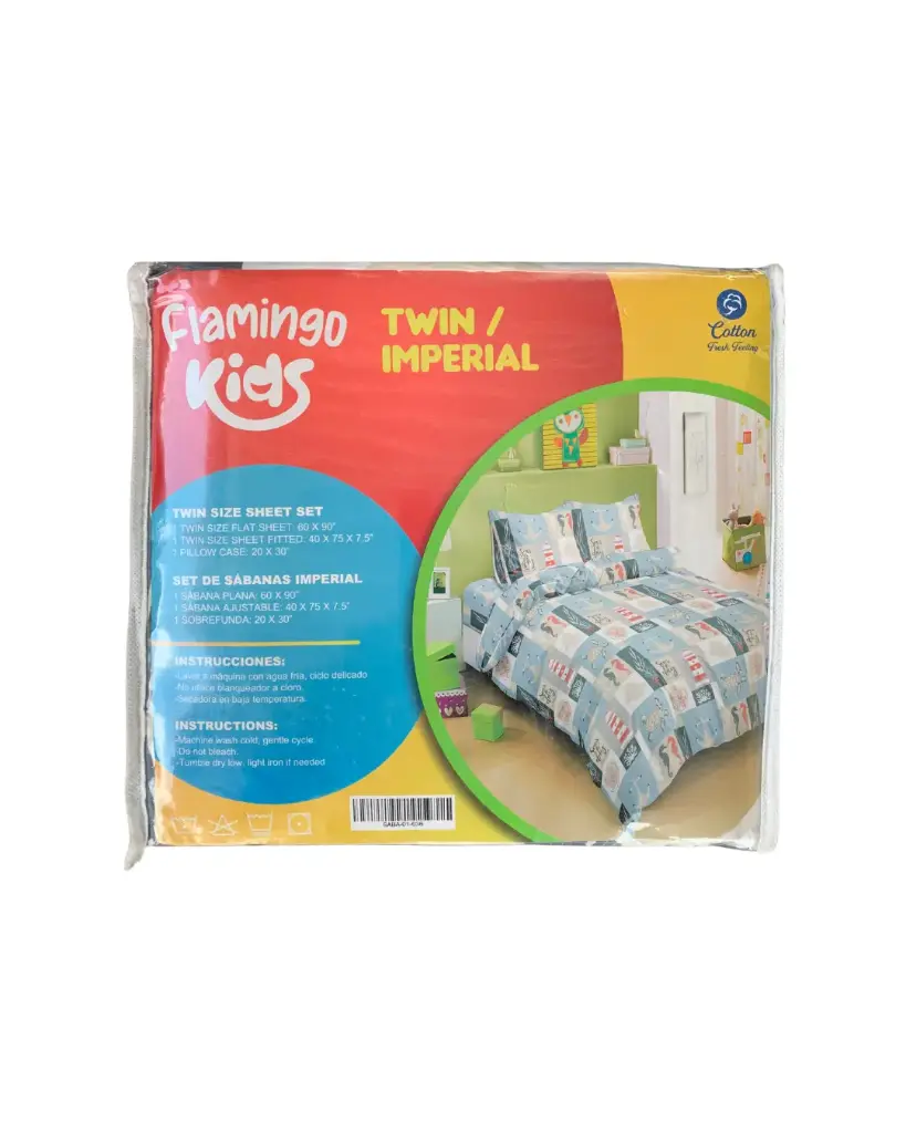 Juego de Sábanas Estilo Mar/Imperial/Twin - Flamingo Kids