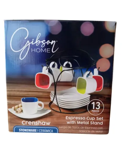 [00083] Juego de Tazas con Soporte de metal 13PC - Gibson.