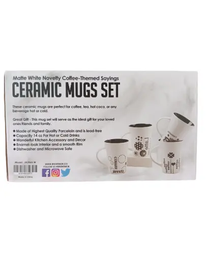 [00087] Juego  de 4 tazas para café 16 onzas -  Bruntmor