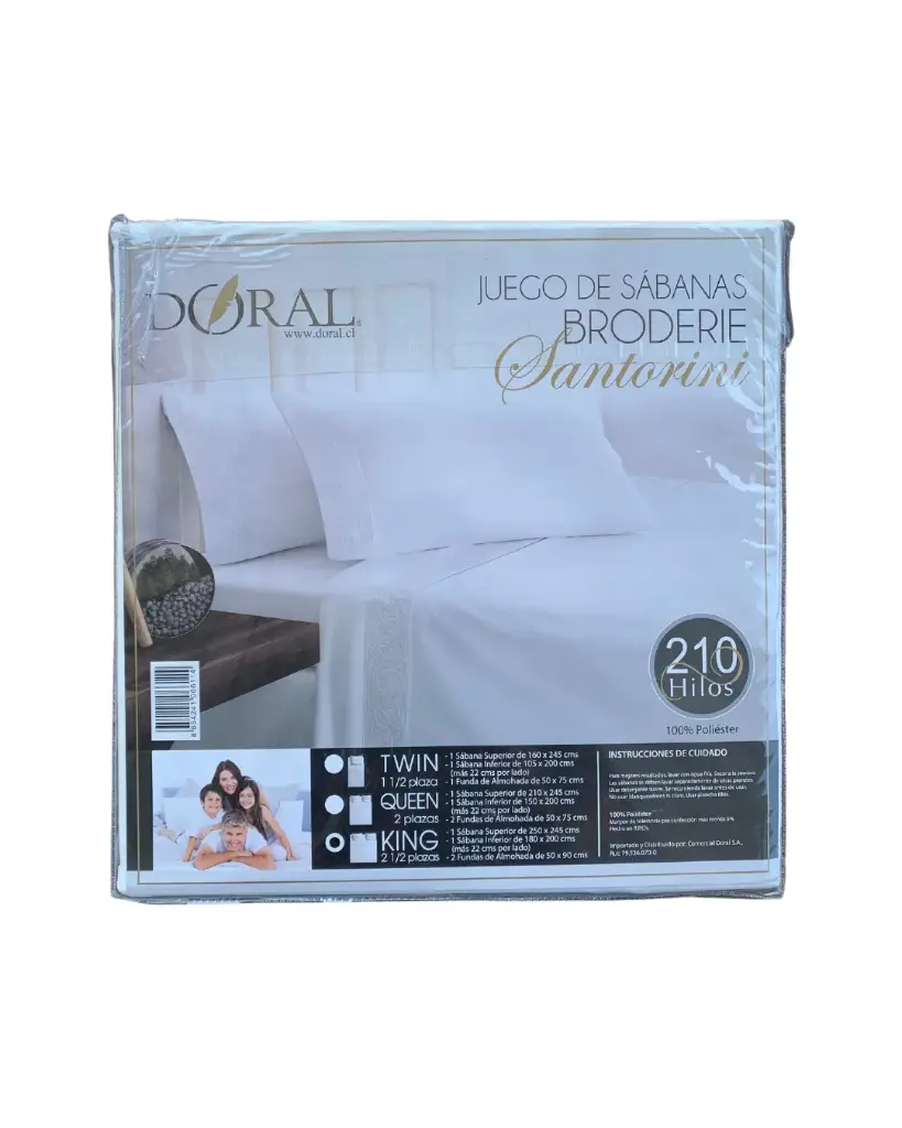 [CODE_00012] Sábanas Blancas Broderie Santorini - Tamaño KING.