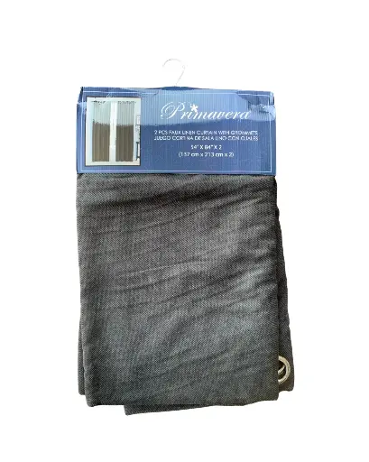 [CODE_00019] Cortinas Gris Obscuro Primavera Luxury