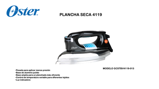 PLANCHA SECA OSTER 4119 MODELO GCSTBV4119-013