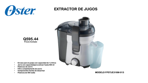 EXTRACTOR DE JUGOS MODELO FPSTJE316W-013