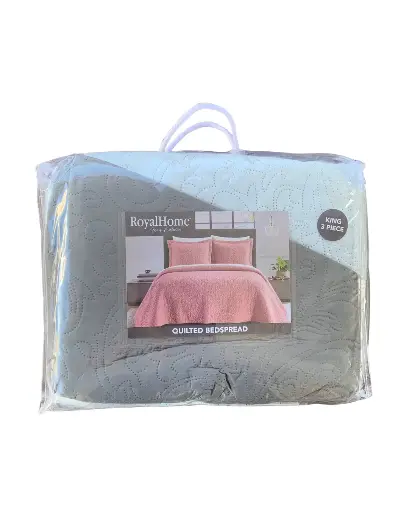 [CODE_00025] Edredón Gris\Blanco RoyalHome - Tamaño King.