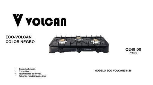 ECO-VOLCAN COLOR NEGRO MODELO ECO-VOLCAN38126