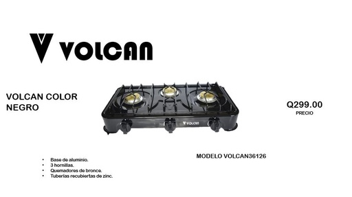VOLCAN COLOR NEGRO MODELO VOLCAN36126