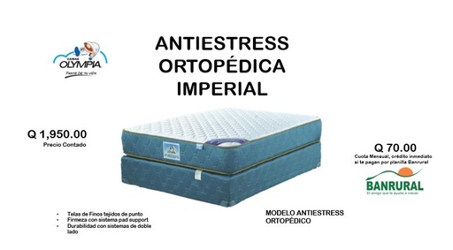 CAMA ANTIESTRESS ORTOPÉDICA IMPERIAL