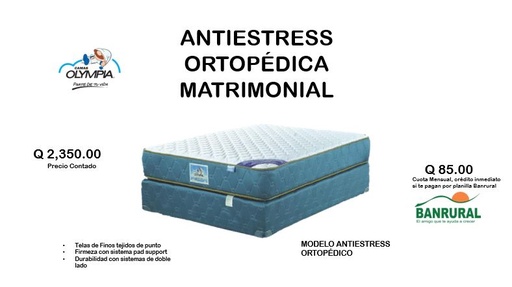 CAMA ANTIESTRESS ORTOPÉDICA MATRIMONIAL