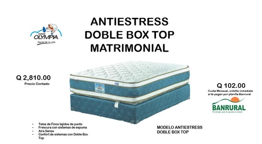 CAMA ANTIESTRESS DOBLE BOX TOP MATRIMONIAL