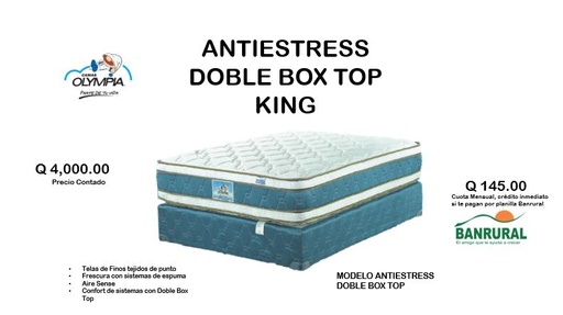 CAMA ANTIESTRESS DOBLE BOX TOP KING