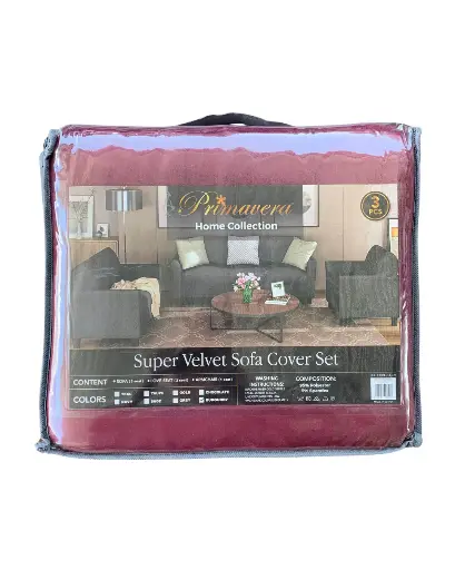 [CODE_00034] Set de Cobertores Para Sofá Burgundy Primavera Luxury