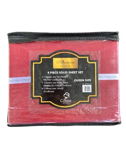 [CODE_00004] Sábanas Rojo Primavera Luxury - Tamaño Queen.