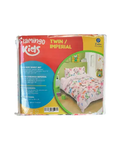 Juego de Sábanas Estilo Mariposas/Imperial/Twin - Flamingo Kids
